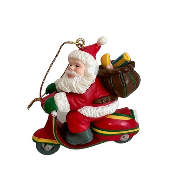 Vintage Christmas Ornament Santa on a Motor Scooter Santas Best Collectible 1991 - Picture 12 of 13
